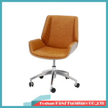 Luxury Bent Plywood Wooden Office Chair Executive PU Leather Boss Chair